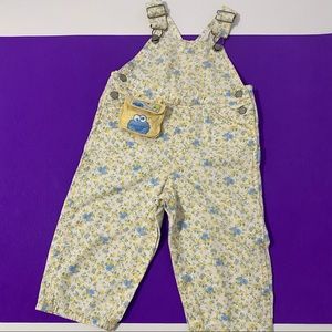 Rare Vintage Baby Girl Cookie Monster Girls Overalls With Purse/Pouch Size 23M